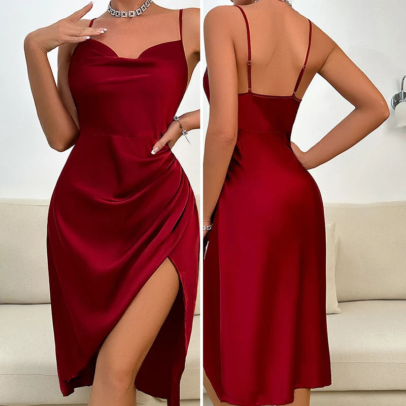 Nuisette satin rouge